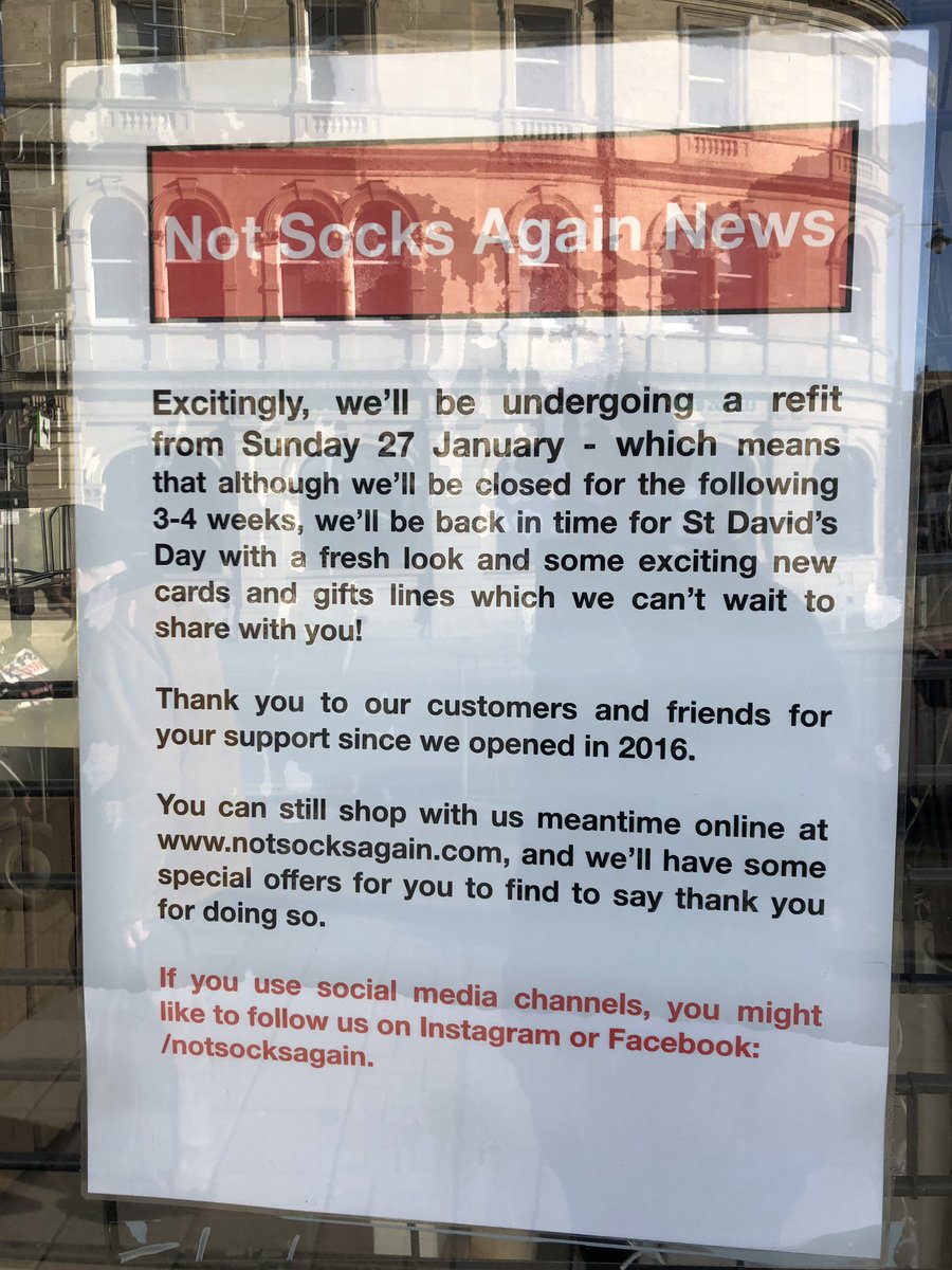 Can’t wait to see what the new look @Notsocks_again looks like. Make sure you all get down there when it re-opens 

#SupportLocalBusinesses #Penarth #ValeOfGlamorgan