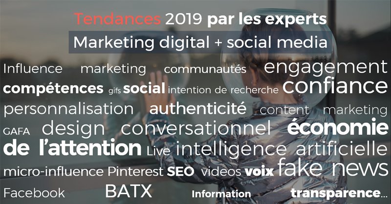 Onclusive_FR's tweet photo. 🚀 NEW ! 👉 Découvrez les tendances 2019 en digital + social media par 20 experts : Influence marketing, engagement, marque, communautés, content marketing, Live, Fake news,  voix, design conversationnel, confiance, vidéos, intelligence artificielle…
https://t.co/wC4bsF0PBp https://t.co/jyMGg9thRf