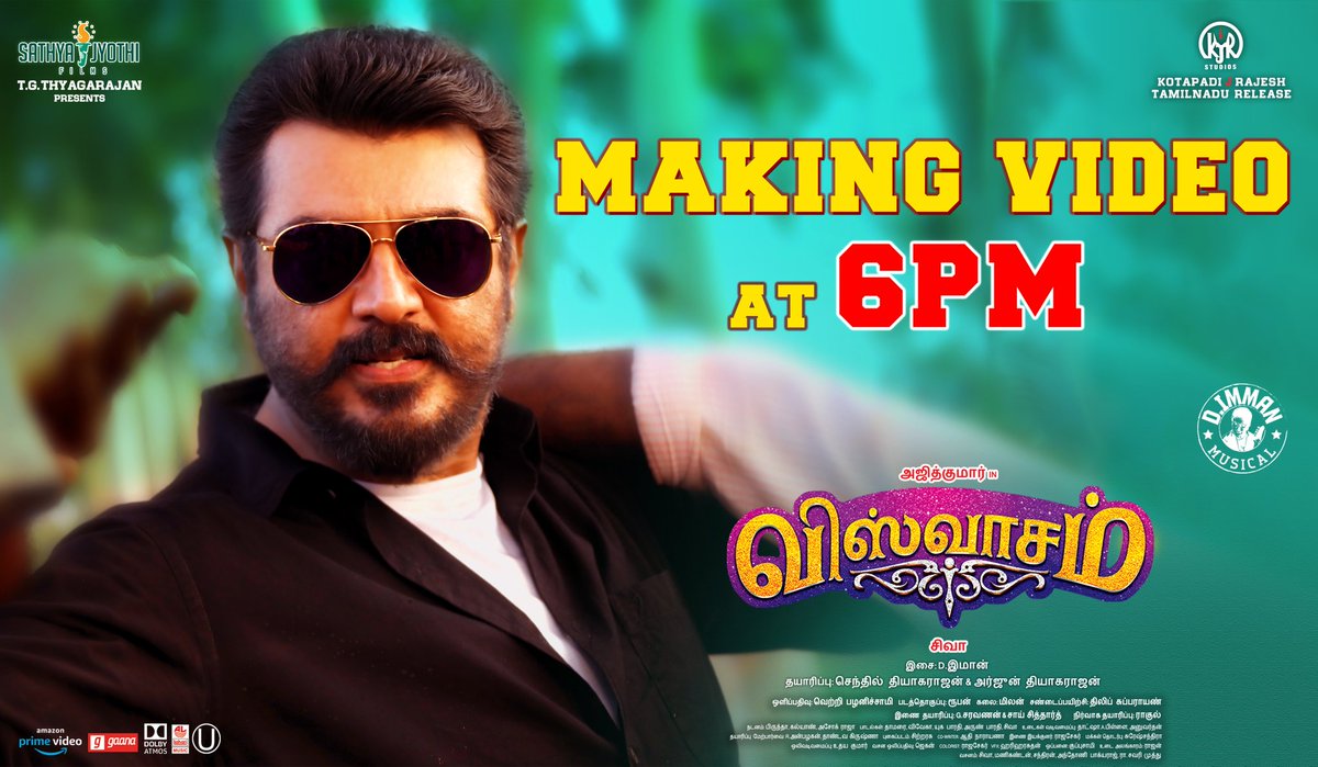 cinemapatti's tweet image. #ViswasamMakingVideo making video is here and it is LIT with #Thala 🔥 youtube.com/watch?v=l4FaNp…

#Viswasam #Ajith #Nayanthara @anikhaoffl_ @directorsiva @immancomposer @vetrivisuals @dhilipaction @DoneChannel1