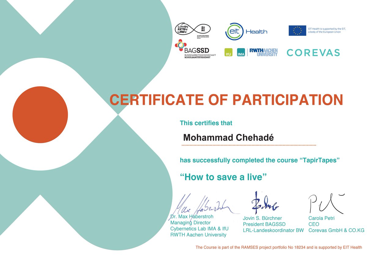 Moe_EIT's tweet photo. https://t.co/ALk6mwJQgI On the occasion of the European #112 Day, i took part in a very short course that revolved around 5  #TapirTapes videos. Those can really saves #countless lives if shared. SHARE SHARE SHARE @EITHealth @EIT_Health_de @EmergencyEye #emergencyeye https://t.co/kGeDuE8iiv