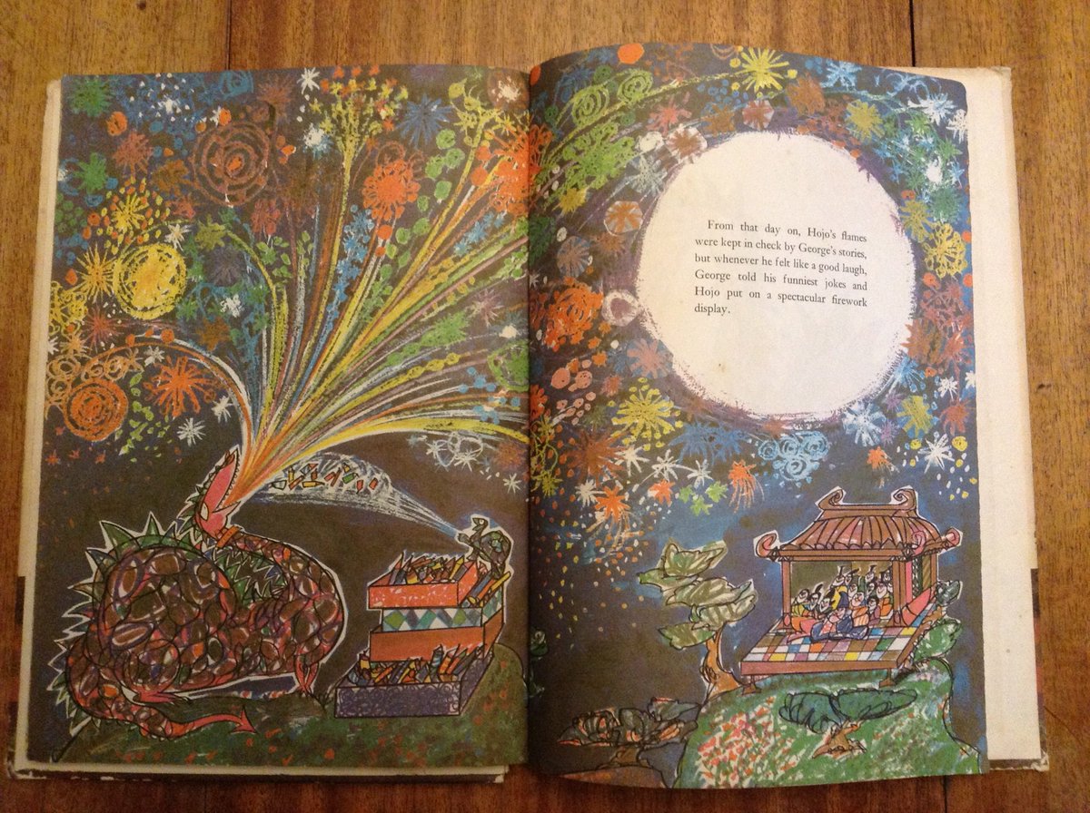 strvngrtst's tweet photo. Always look forward to an #illustrator perhaps forgotten or will now #discover. But on the day of it's inception, @mrjamesmayhew, to stick w/just one? No, must revel in the #joy of that which shaped me😊❤️🎨📚 #TheLaughing Dragon #KennethMahood #BookIllustrationOfTheDayBirthday https://t.co/jCNRzLeY6M