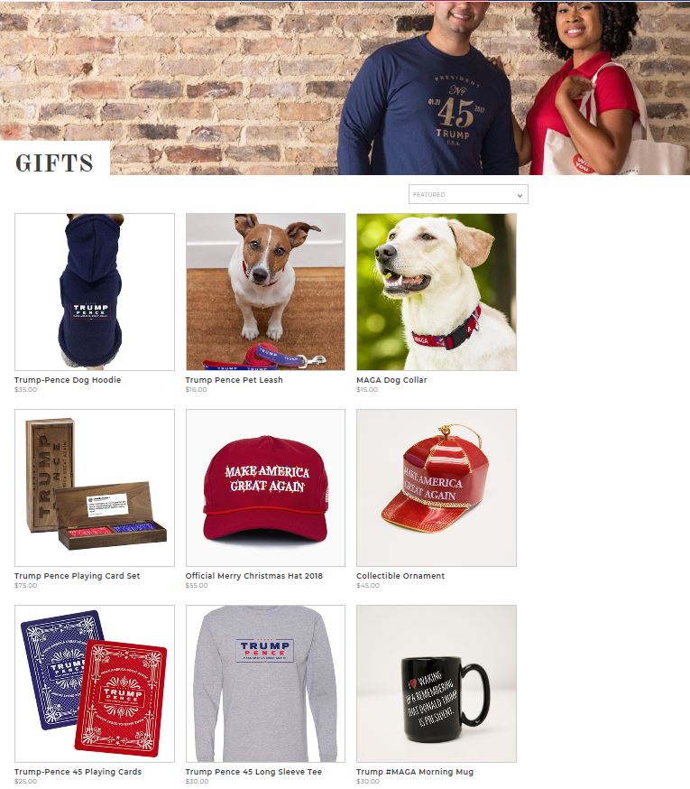amundazaGT's tweet photo. @TheJenniferMac @bigredwavenow @YouTube And looking over at the official items over in @realDonaldTrump's store are great.  First 3 items are dog-related and the playing cards are a hilarious nice touch!

#MagaGear
#DonaldJTrump

P.S.  BTW, the Trey Groudy President JFK Jr. 'slip' was Greeeeeeeaaaaat! :D https://t.co/yEWOd5GENS