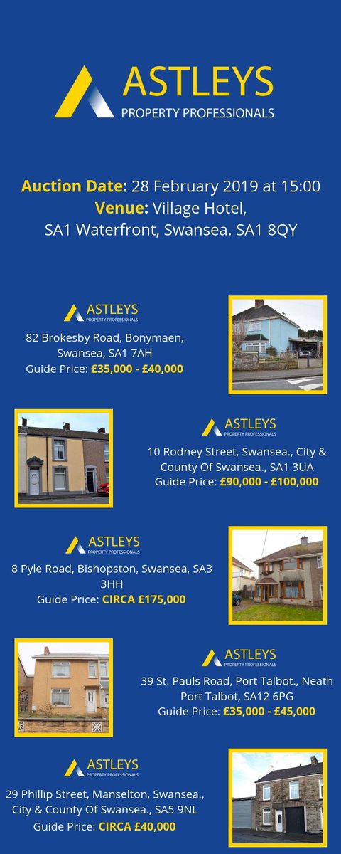 Astleys1's tweet photo. Not long until the 28th of February and our next property auction at The Village Hotel, Swansea 😀🏡

Click the link below for more information on the properties available👇
https://t.co/4axCWFkI2x https://t.co/WxOWt9e8Fy