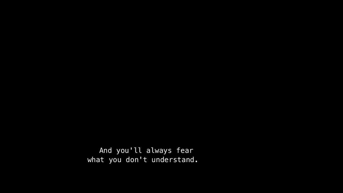 patatatarick's tweet photo. "you'll always fear what you don't understand." 💀 https://t.co/DQgTmB4PiF
