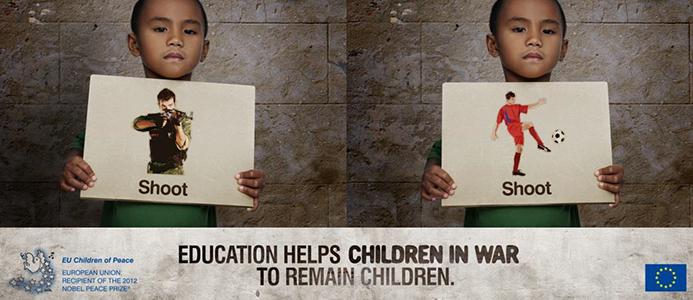 Tomorrow we mark International Day against the Use of Child Soldiers. Children belong in schools, not in conflicts. They deserve a chance to get a good education &amp; a place in society. Depriving a child of its rights is depriving a society of its future. #ChildrenNotSoldiers