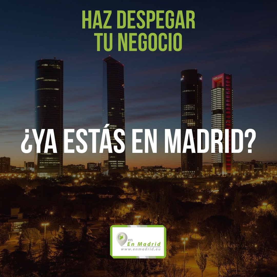 EnMadrideu's tweet photo. ¿Tu negocio o empresa ya está EnMadrid?
.
.
.
#madridmemola #enmadrid #directorio #empresasenmadrid #negocios #anuncios #publicidad #mercado #comercio #madrid #spain #españa https://t.co/AjQBIQy7YQ