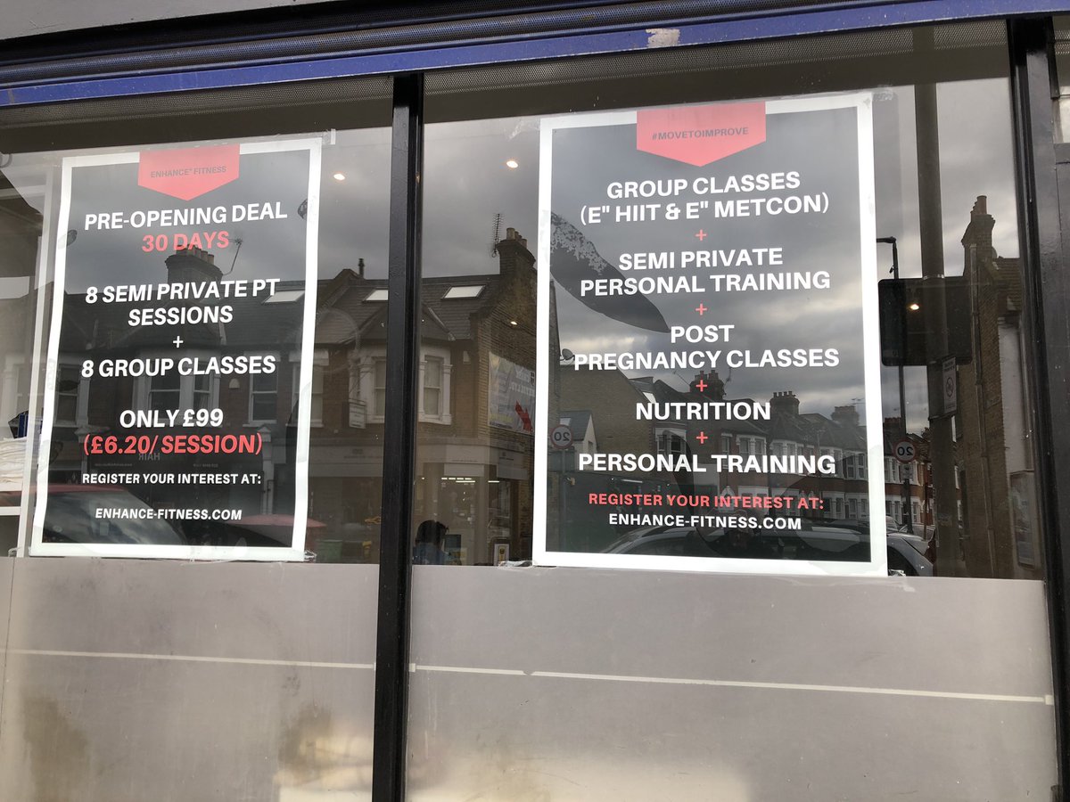 EarlsfieldTalks's tweet photo. New addition to #Earlsfield today (next to post office). Welcome @enhance_fitness @shane_ruds to the fold! They also have this fab intro deal on #checkitout #supportlocalbusinesess https://t.co/Au20UNkVH7