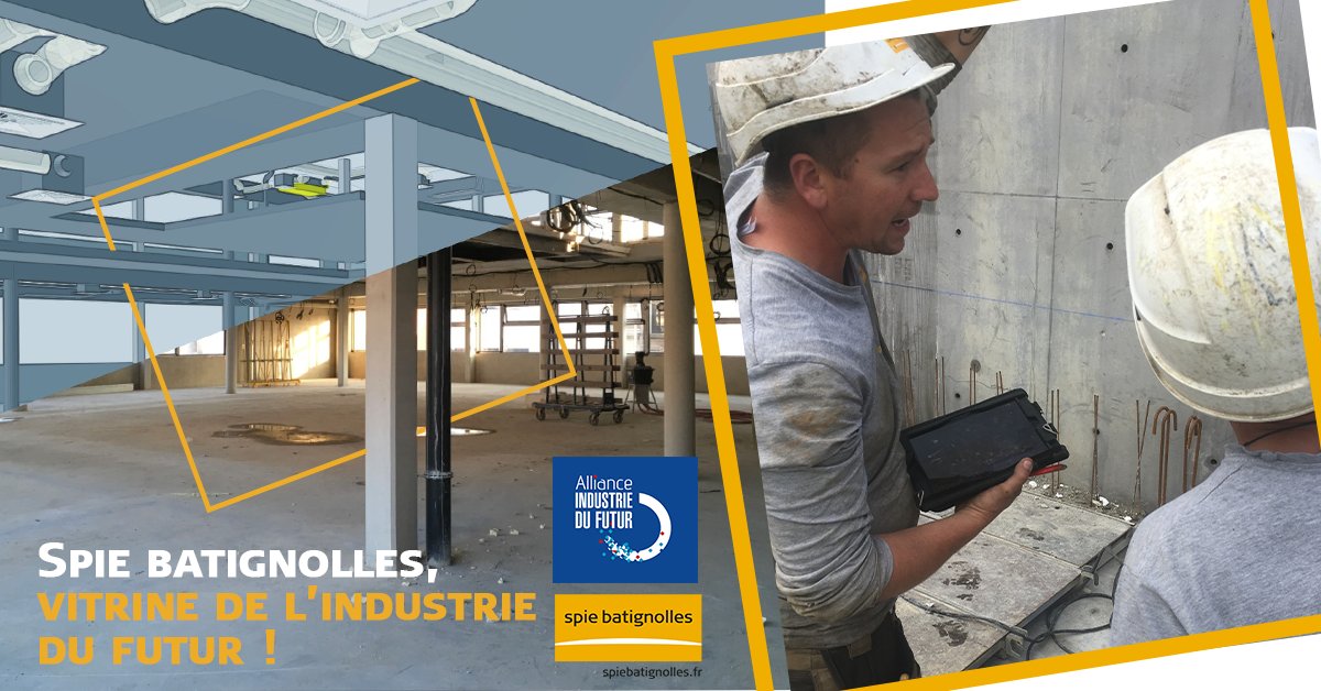 Spiebatignolles's tweet photo. Spie batignolles, vitrine de l’industrie du futur !
Nous venons de recevoir le label «Vitrine Industrie du Futur» décerné par @industrie_futur pour avoir intégré à sa démarche #BIM l’ensemble de nos partenaires lors de la construction du bâtiment «AWB» de @lecreuset en Picardie. https://t.co/OoH2iCSKrH