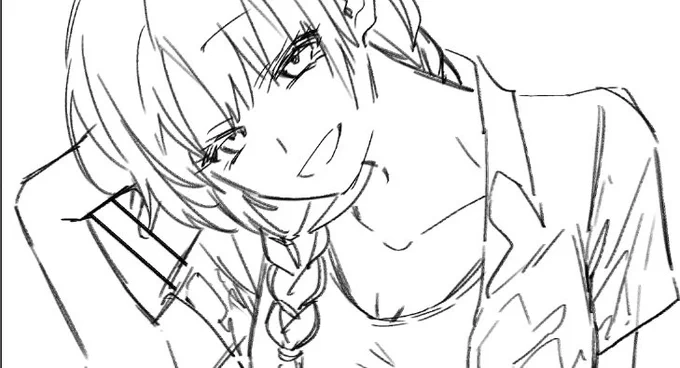 ラフなんだけど好みの顔描けててびっくりした かわいい 