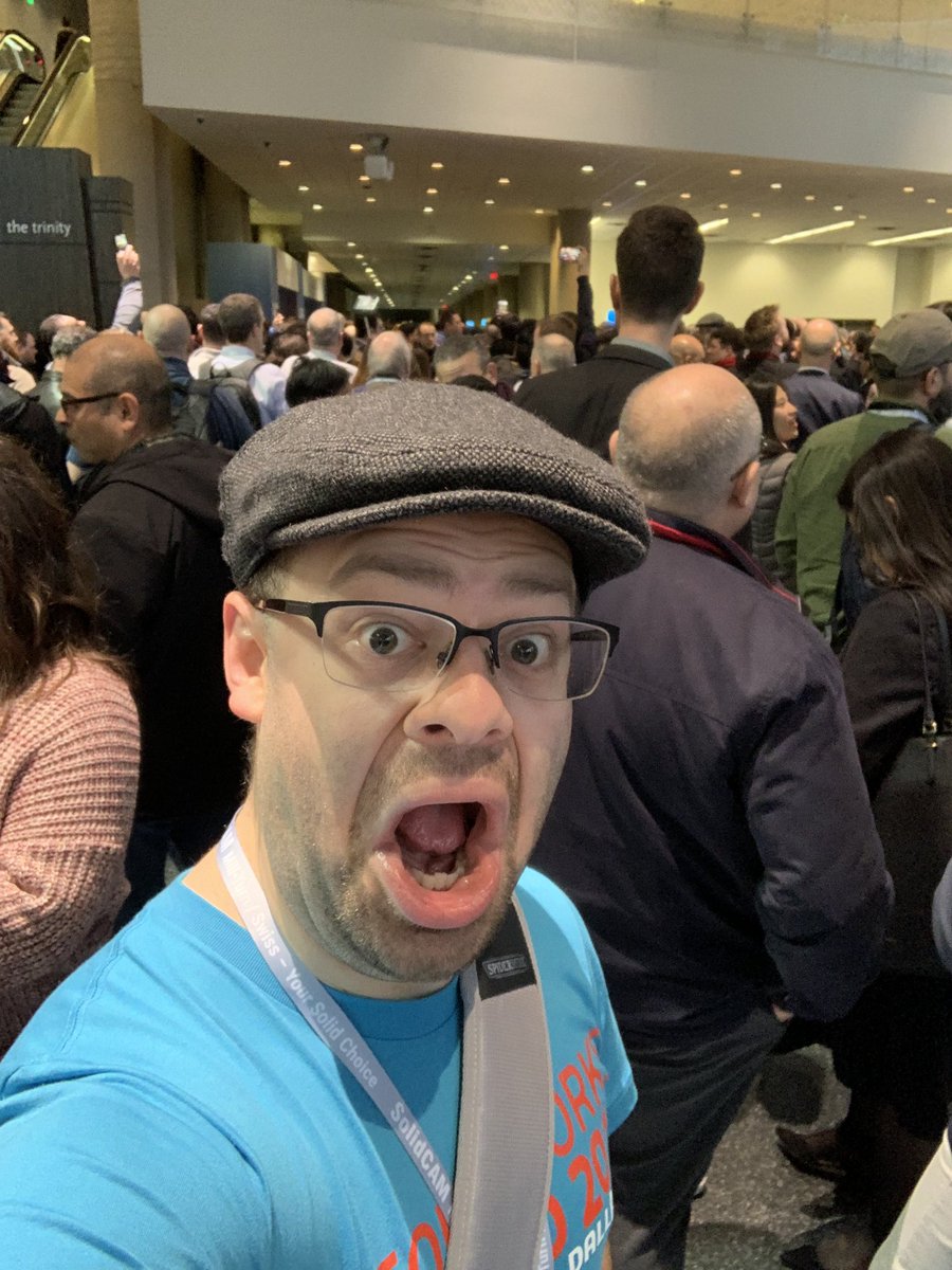 Standing in line for the first general session at SOLIDWORKS WORLD!!!!! #SWW19