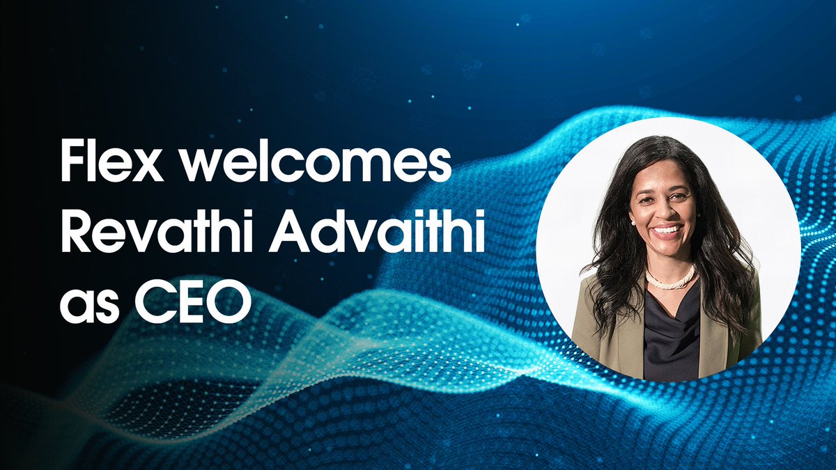 RevathiAdvaithi's tweet photo. Excited to join the team at Flex and honored to lead Flex forward. https://t.co/RTKu0Cx4bL https://t.co/UBacJTvtOy