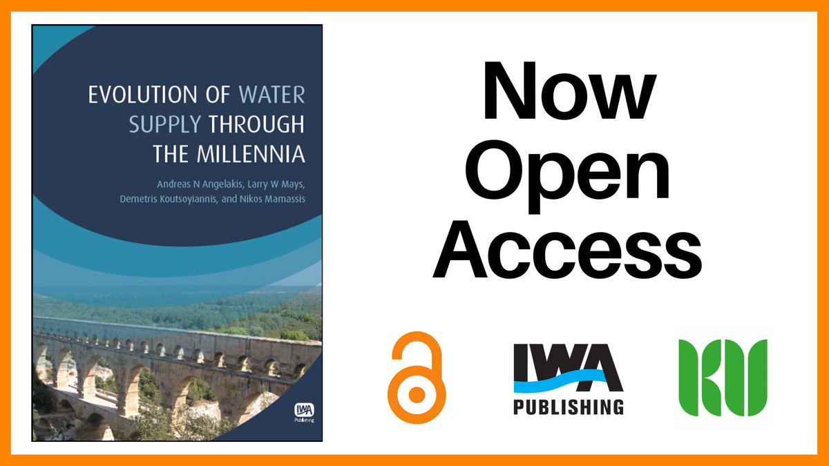 IWAPublishing's tweet image. Evolution of Water Supply Through the Millennia explores the major achievements in the history of water technology and management. And it's now FREE to download, thanks to @KUnlatched: bit.ly/2St9sAb

@IWAP_OA #OpenAcess #OA #water #watersupply #engineering