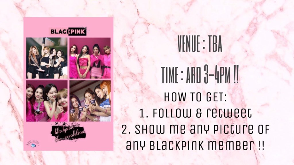 jenellekoh_'s tweet photo. [ help rt ]

another fansupport for blackpink HEHEHEH 🖤💖

🌸 present this tweet when collecting 
🌸 please don’t resell/trade 
🌸 timing tba on the day itself !! 

see you all there 🤪😃

 #INYOURAREAinSG #BLACKPINKinSINGAPORE #blackpinkinsg https://t.co/e9S41cTP5U