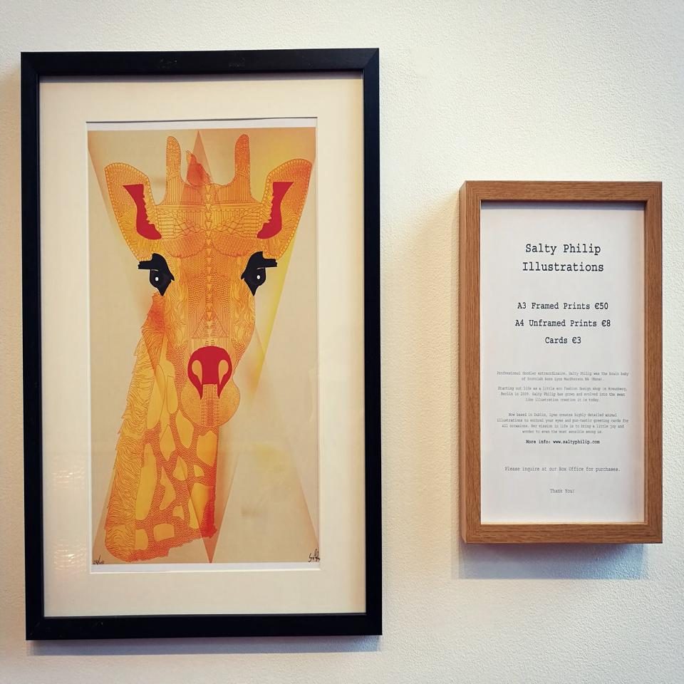 SaltyPhilip's tweet photo. Exhibition @ the Dlr Mill Theatre Dundrum 8th Feb- 5th April 2019
@MillTheatre has very kindly given my A3 animal illustration a place to show off! Check them out if you're in the area :) *A3 framed and mounted limited edition prints* https://t.co/TBTR6jbhdx