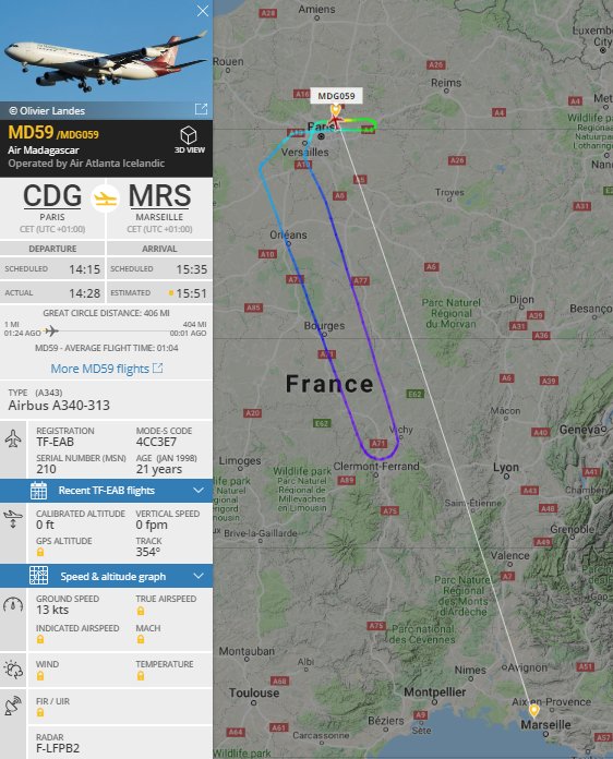 NikPhillips666's tweet photo. Air Madagascar #MD59 has returned to Paris CDG - reason unknown https://t.co/nu3XoHKrE9