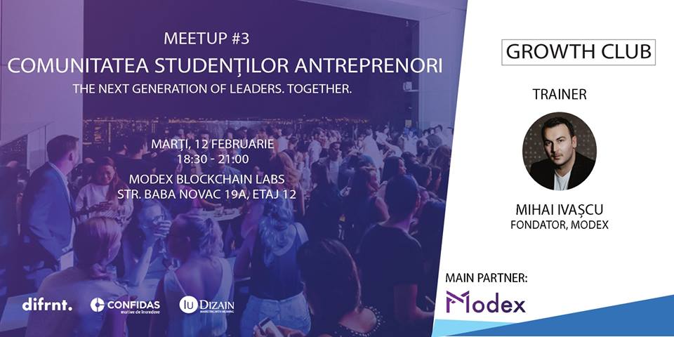 modex_tech's tweet photo. Are you ready to meet and develop your business skills alongside a #community of young entrepreneurs? Prepare your questions for Modex's Founder and CEO, Mihai Ivascu.
Get your tickets today, seats are limited. #Modex #GrowthClub #ModexBlockchainLabs https://t.co/PRpcy74N9P