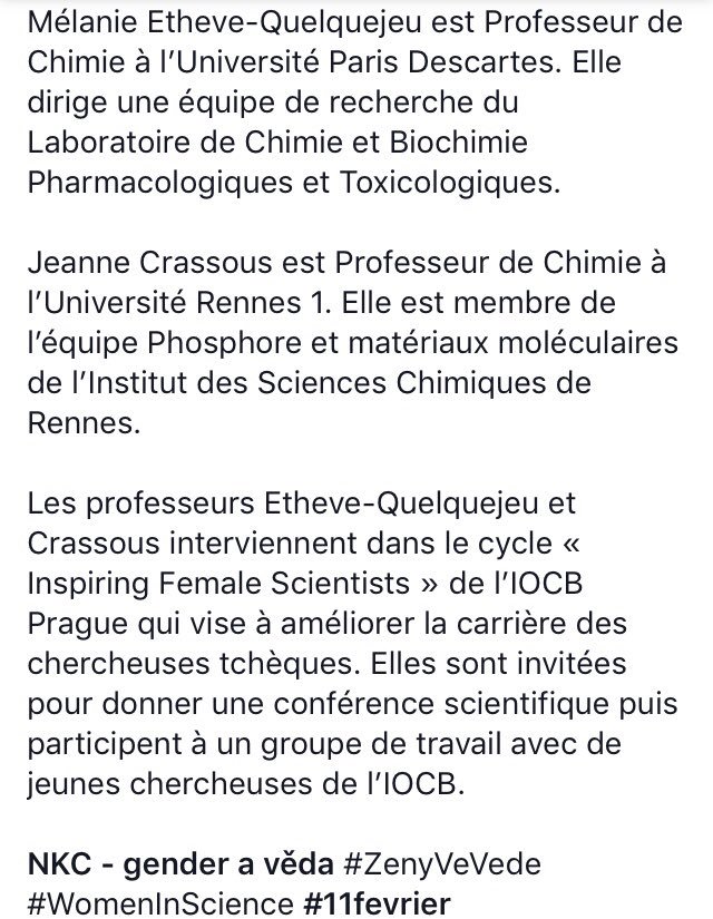 France_CZ's tweet image. 🇫🇷🧪🧬🦠🧫🔬@NKC_CZ #WomenInScience #ZenyVeVede #11fevrier
