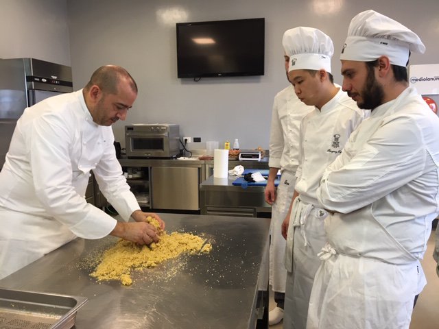 MasterCucina's tweet photo. Oggi nelle nostre cucine si lavora fianco a fianco con lo chef Pino Cuttaia del bistellato La Madia di Licata. Esperienza unica! https://t.co/oTzXiNTJ07