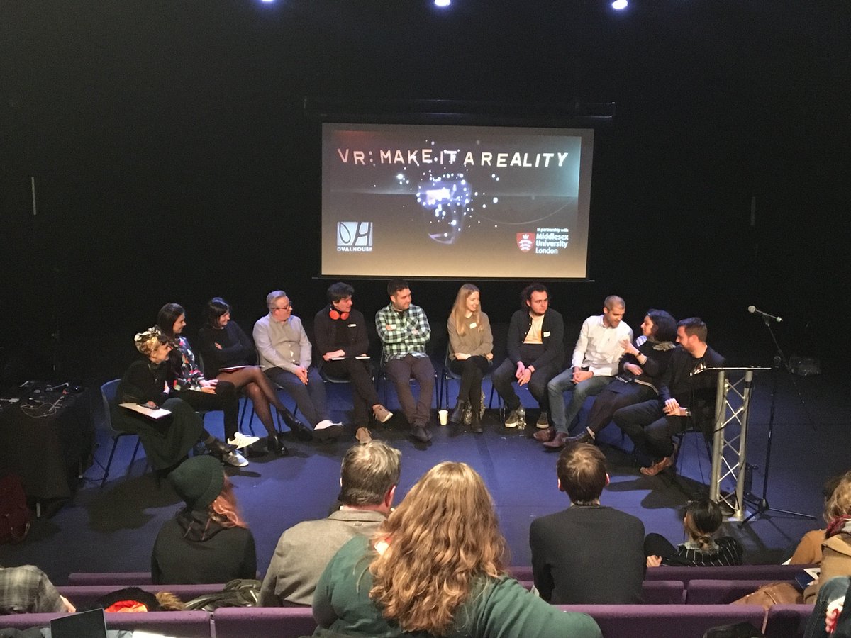 Wrapping up #VRReality with a panel talk - #LIVR, <a href="/katelaneous/">Kate Lane</a> and all of our contributors. A lot to think about today! #makeitareality