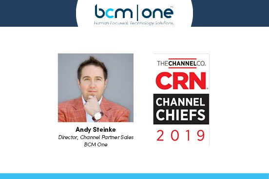 bcm_one's tweet photo. BCM One's Andy Steinke Recognized as 2019 CRN® Channel Chief.  Read press release: https://t.co/o8aOWFqedD https://t.co/cHA6r7UT9Y