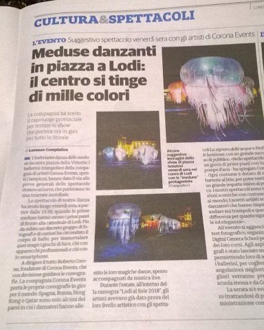 Nuovo #articolo de <a href="/ilCittadinoLodi/">il Cittadino di Lodi</a> sul nostro evento #OceanoAzzurro di Venerdi 8 febbraio a Lodi.

#coronaevents #meduse #jellyfish #lodi #vivilodi #comunedilodi #ilcittadinolodi #event #show #performance #art #artists #company #article <a href="/ComunediLodi/">Comune di Lodi</a>