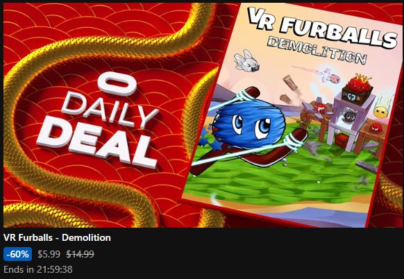 VRFurballs's tweet image. 🧧💸VR Furballs is exceptionally 60% OFF on the Oculus store ONLY TODAY! 💸🧧

It's the biggest discount so far, and it won't happen again in the near future (as we are just trying to get an initial wave of reviews of the game on that store).