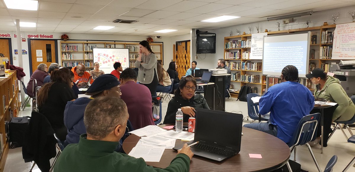 Mrs. Browning, English Teacher, is providing a mini lesson over Theme during the Staff PD at Star Spencer. Focusing on Identifying Critical Content in the Standards. <a href="/starspencerhs/">Star Spencer HS</a> <a href="/OKCPS/">OKC Public Schools</a>
