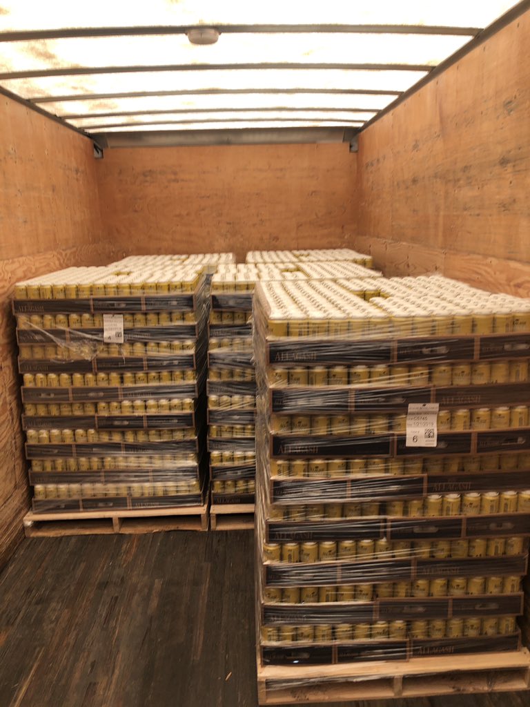 AllagashWarehse's tweet photo. It’s official! The first load of White cans are headed out the door. Whether it be camping, skiing, hiking, or just plain old loungin’, we hope you enjoy! https://t.co/Hf7dIZZFJS