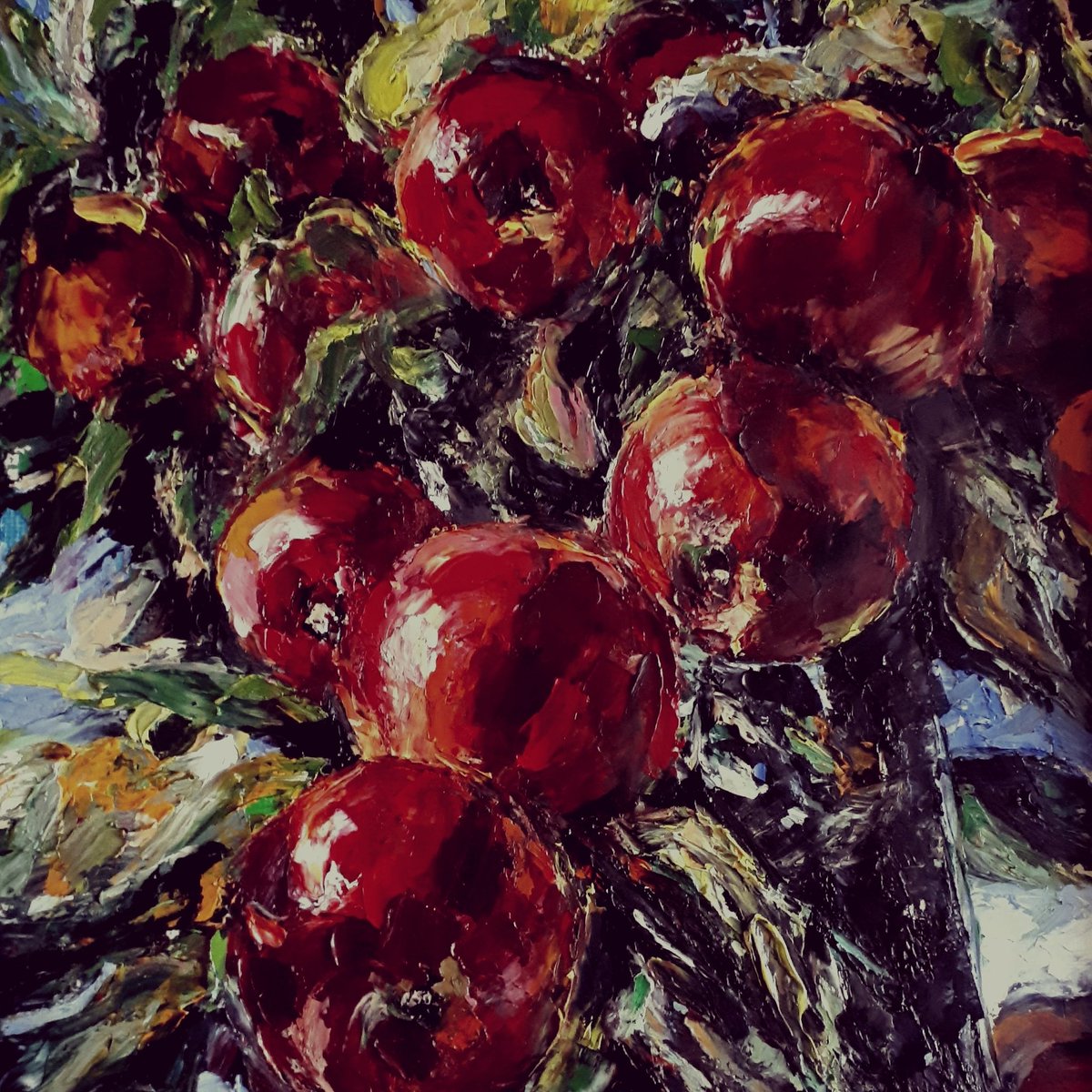 sueclaytonart's tweet photo. Well, that's a nice start to the week, thank you to @ferensartgallery. My little painting Apple Abundance has sold..yay! Happy artist dance x #Hull #Happy #yorklearning https://t.co/lSXQz4W4OU