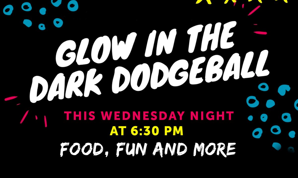 ValeStudents's tweet photo. This Wednesday night at 6:30 PM we're hosting a glow in the dark dodgeball tournament in the Student Center! We'll have food, drinks, a DJ, and more. Invite your friends and come see if you have what it takes to be on the winning team! #ValeStudents #Dodgeball https://t.co/X1SSJLhawS