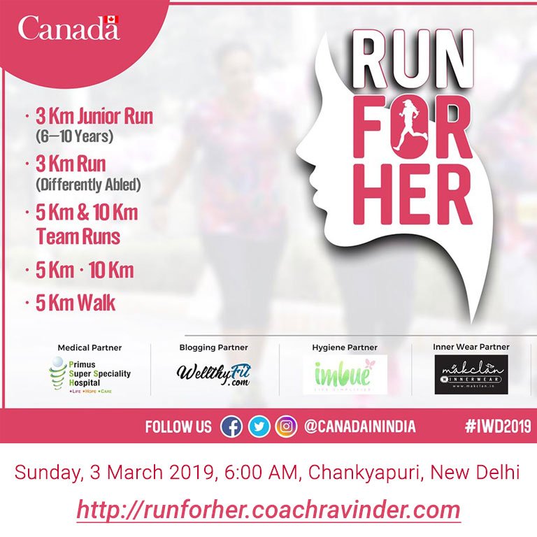 Run For Her 
Sunday, 3 March 2019 - 6:00 AM
at Chankyapuri, New Delhi 

Book your tickets now!

runforher.coachravinder.com/event-details.…

#womenrunning
#womenrunners
#womenrun
#women5krun
#BalanceforBetter
#IWD2019
#MyActionsMatter
#WomensDay
#coachravinder
#runwithme
#newdelhirun
#women10krun