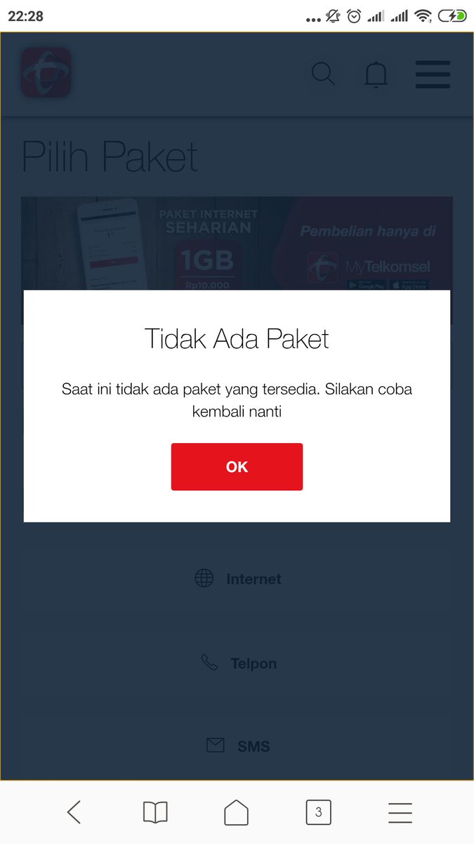 gianhidayattt's tweet photo. @Telkomsel min kenapa ini ga ada paket -_- https://t.co/4mfSQUpZ9K