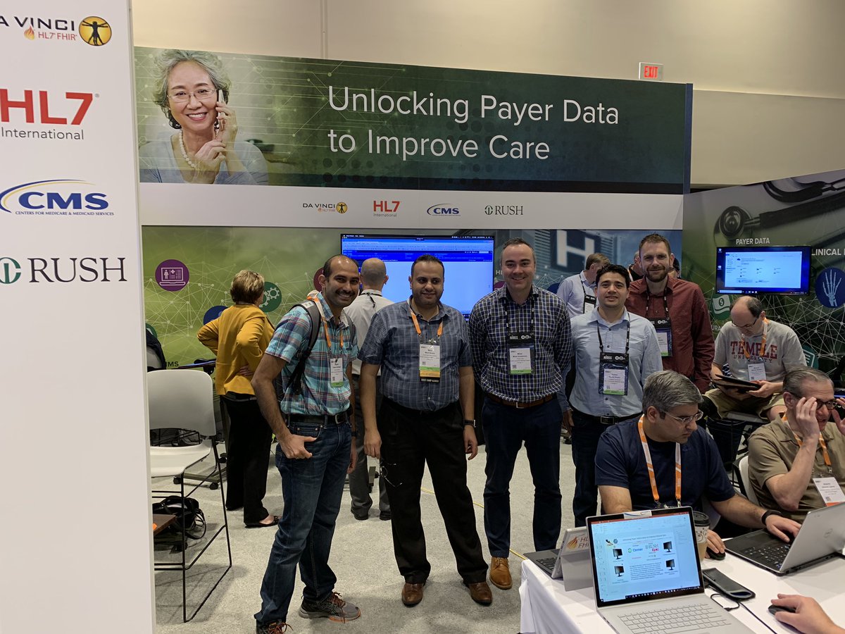 DirectorMarut's tweet photo. Rush ninjas setting up the interoperability showcase for FHIR Da Vinci #FHIR #hl7 @moboutrs @CIOSHAFIQ @RushMedical https://t.co/iHdMEx3ycu