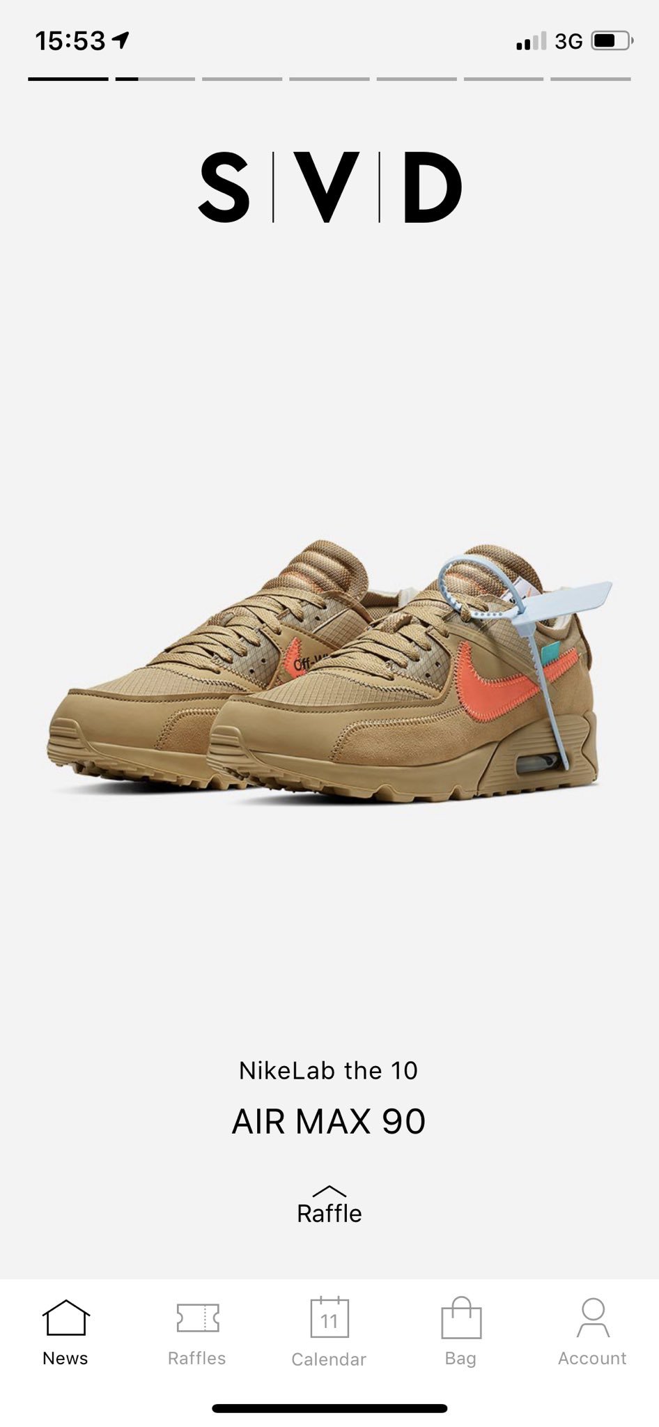Sole Retriever on Twitter: "Woof! The SVD app is now live! Raffle for Off-White x Nike Air Max 90's are love in the app! Hopefully this app can stop the