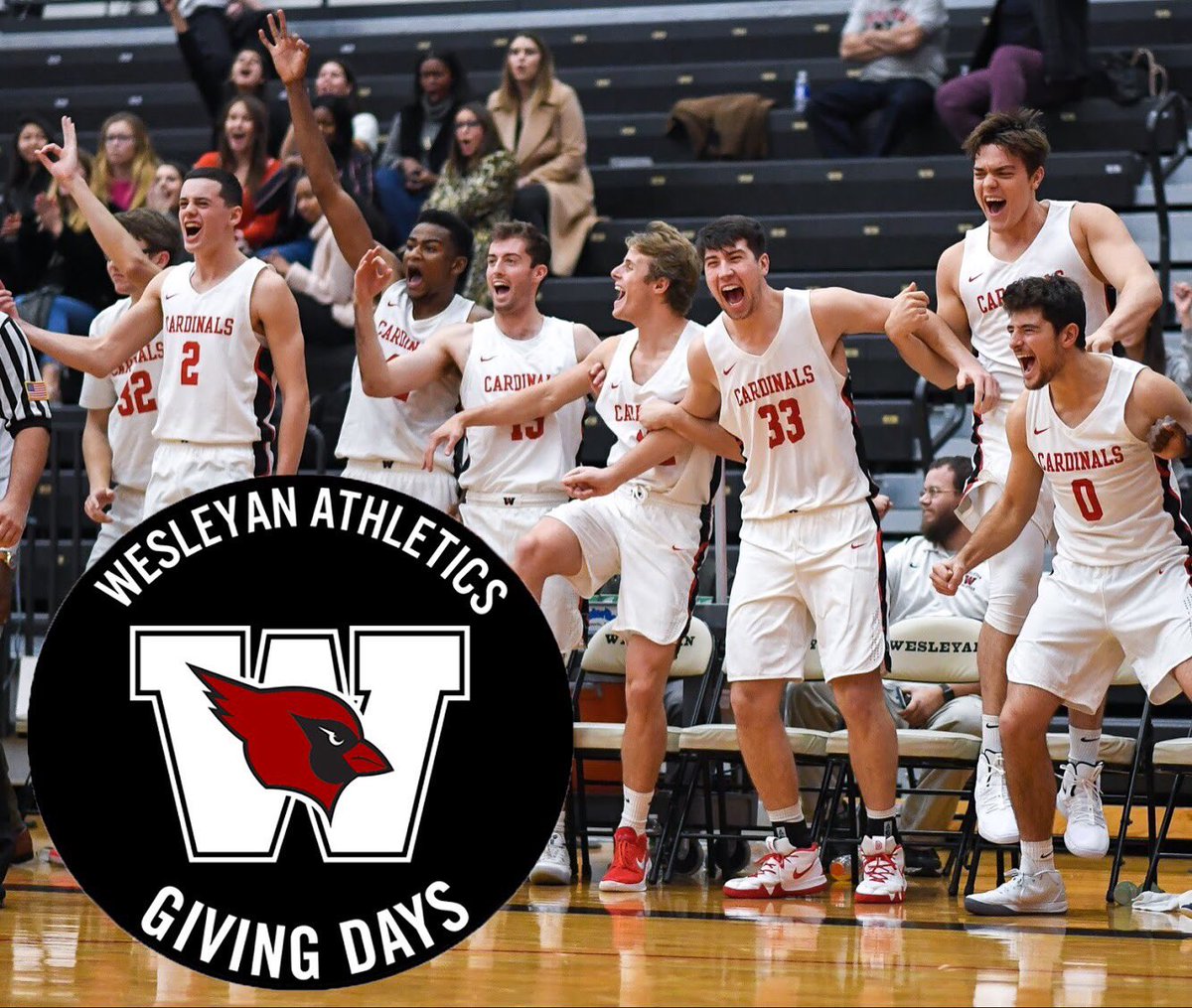 #WAGD19 Today kicks off Wesleyan Athletic Giving Days. Your gift of $5 or more will help unlock $5k bonus - it’s all about participation! #CardinalPride securelb.imodules.com/s/1318/hybrid/…