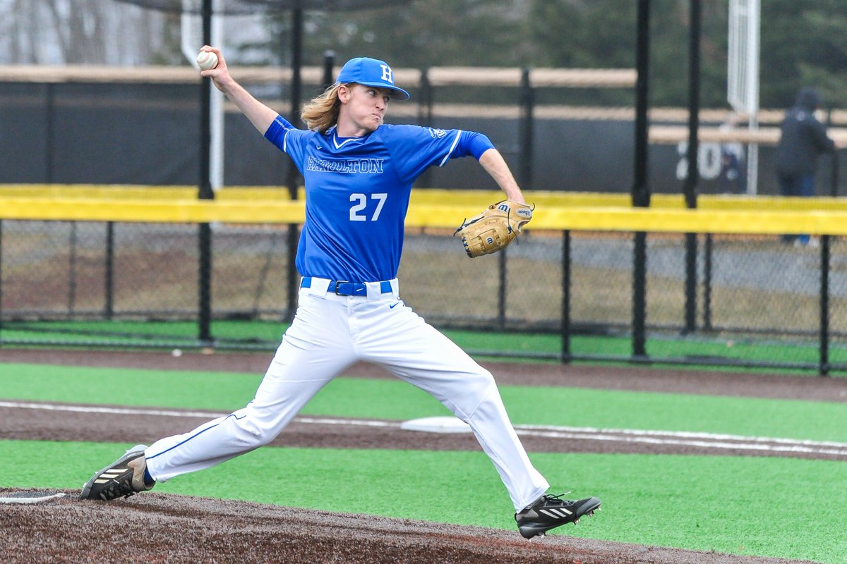 HamCollBaseball's tweet photo. #MeetTheTeamMonday today we introduce Jr RHP Brian Lawson. Brian is a Chem major Math minor on a premed track. If you can't tell from his pictures, Brian is competitive on the mound. He is also a competitive Super Smash player. #BackOurBlue #YourContinentals https://t.co/jdx5KuC4jQ