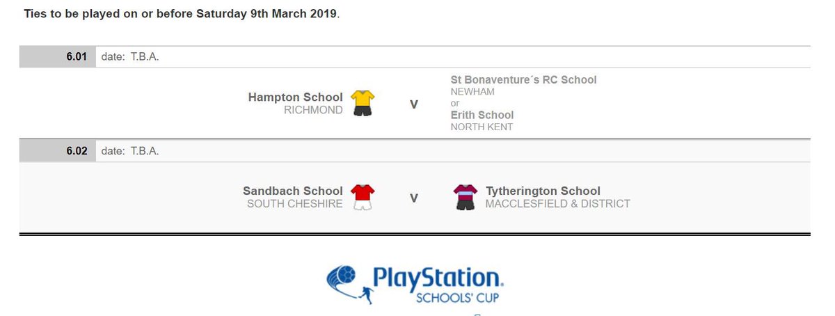 tytheringtonPE's tweet photo. The draw for the semi final of @SchoolsFootball Yr10 โBโ Cup was made earlier today. A short trip to Sandbach awaits... #Football #NOroadtrip https://t.co/EDn9MjBAIB