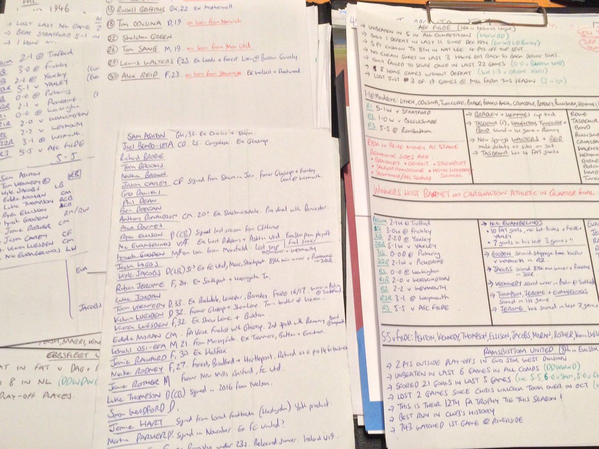 danjewellmedia's tweet photo. Here’s what @AFCFylde v @RamsbottomUtd looks like in note form.
Hear what it sounds like on @BBCLancsSport tomorrow with me &amp; @ColinGreenall6 
I can’t wait! https://t.co/4m4VKCAPUt