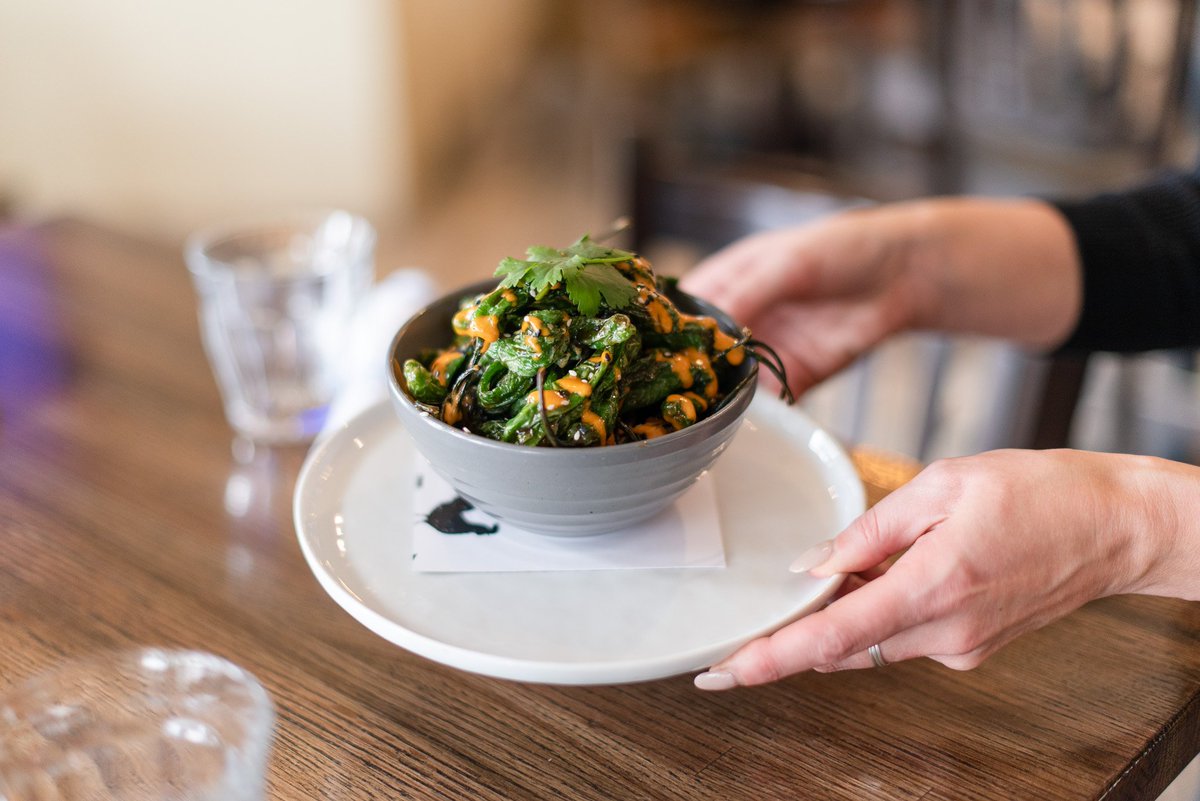 It's Monday! Stop in and try our blistered shishitos - soy glaze, spicy aioli, sesame seeds. We love when we get one that is super hot! #tillkitchen