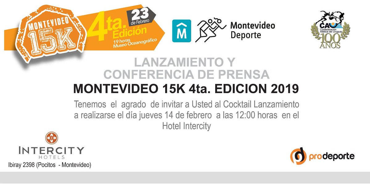 Montevideo15K's tweet photo. Este jueves los esperamos en el lanzamiento de la Montevideo 15K. #M15K #EstasParaMas https://t.co/P4i0tYiUT4