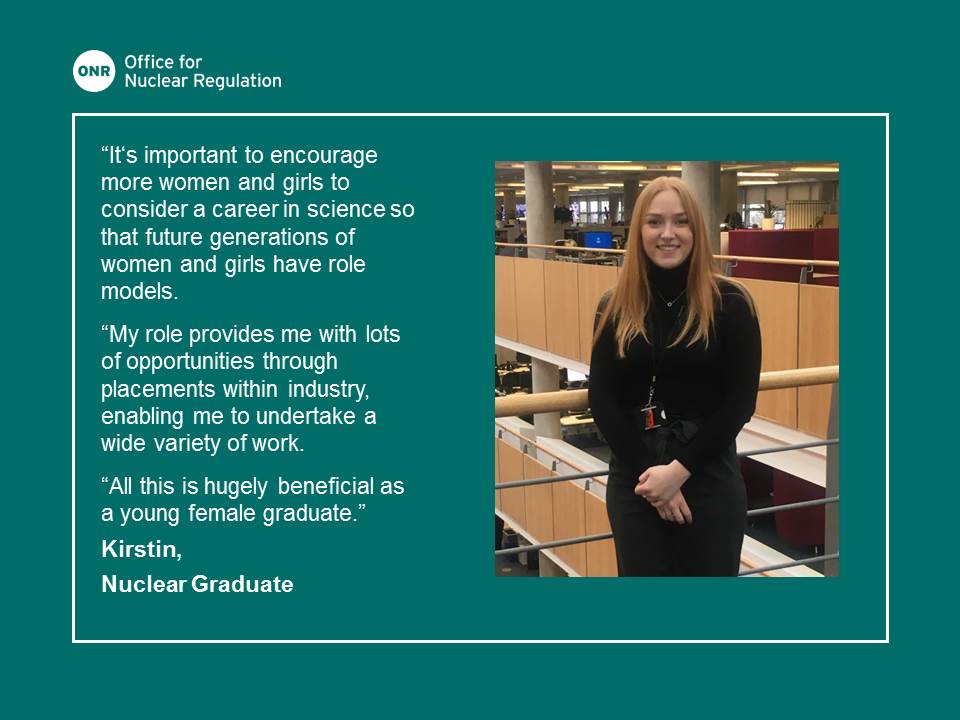 The_ONR's tweet photo. “It‘s important to encourage more women and girls to consider a career in science so that future generations have role models." - Kirstin, Nuclear Graduate

#WomenInScience #WomenInSTEM #InternationalDayOfWomenInScience https://t.co/z7Edvozauh