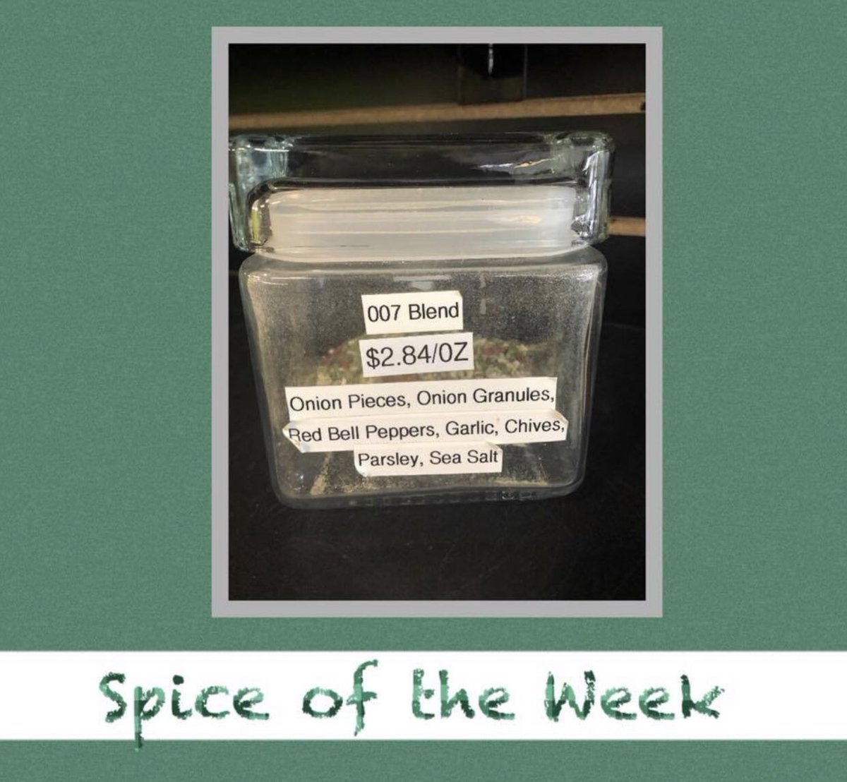 ColonelDe's tweet image. #Spiceoftheweek 007 Blend  10% off this week only.  Oh my, where do we begin??? Eggs, veggies, popcorn and proteins for a start. How do you like to use this versatile flavor favorite? 
Please share👇👇👇👇👇👇