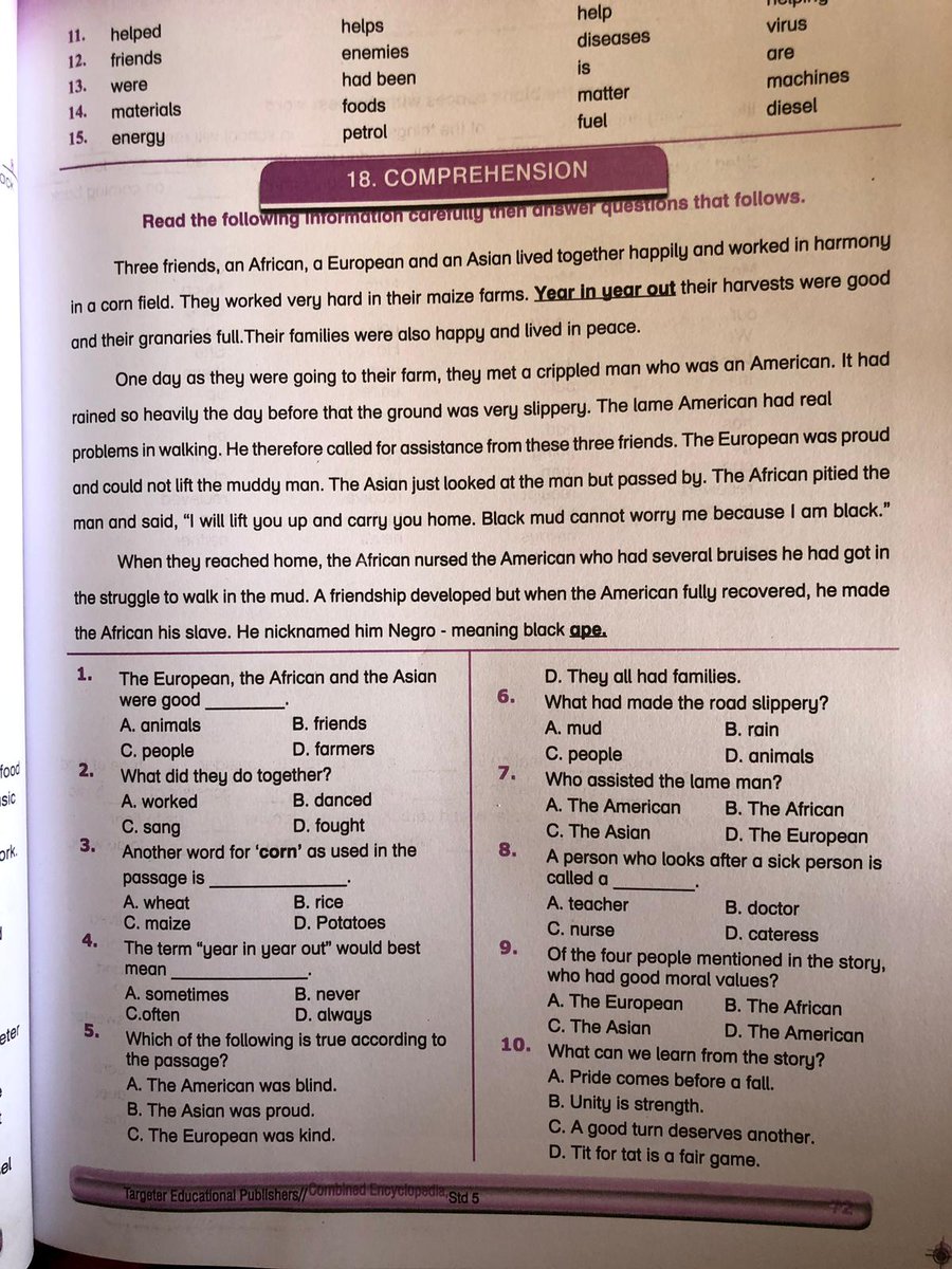 mqhlay's tweet photo. I gather this is a passage in Grade 5 book for Kenyan schools... https://t.co/Ik0eCHZcvM