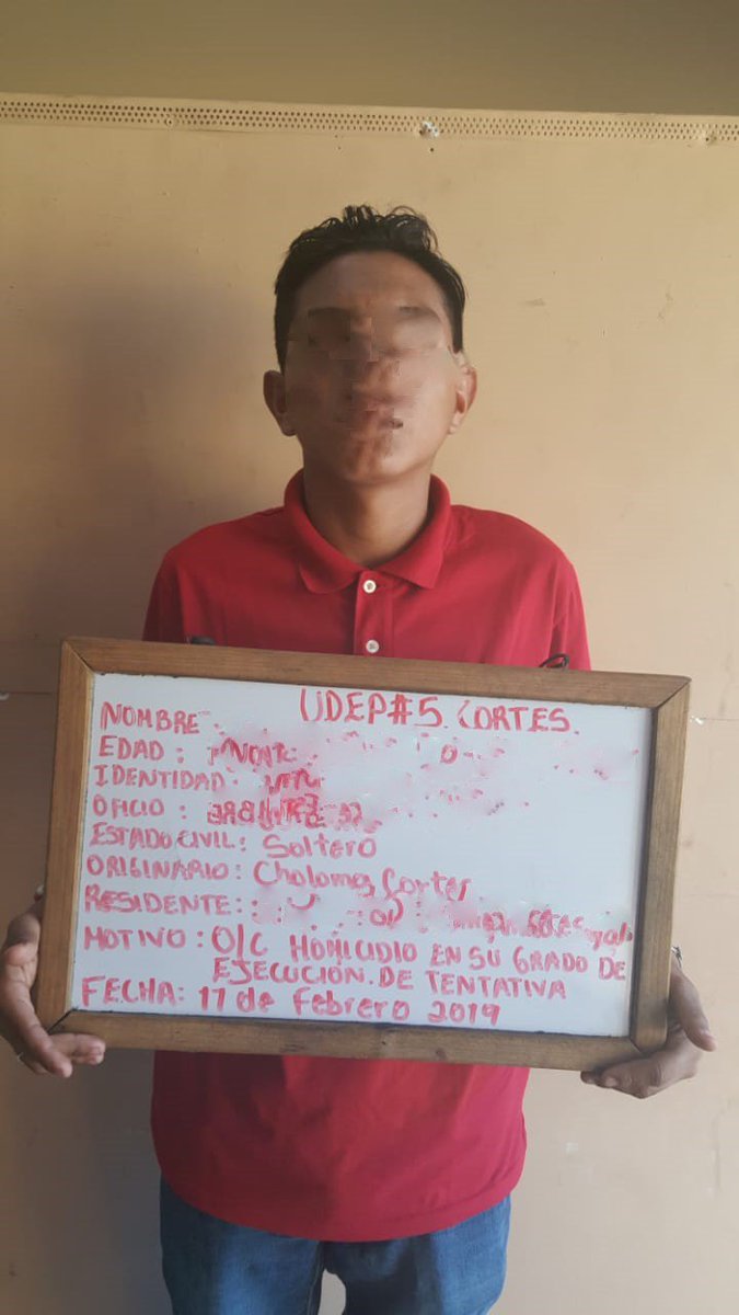 PoliciaHonduras's tweet photo. #UDEP5

Se le da detención a un ciudadano por suponerlo responsable del delito de tentativa de homicidio en #Cortés #AsíEstamosCumpliendo https://t.co/p4RsMe90Mw