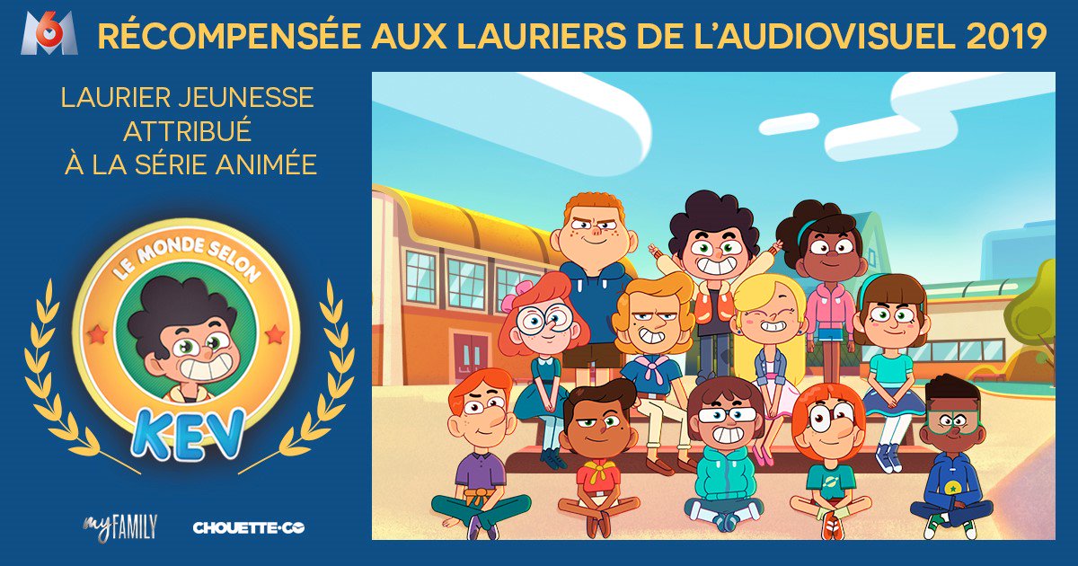 M6's tweet photo. Le Laurier de la Jeunesse est attribué à la série animée "Le Monde selon Kev" #LMSK #Lauriers2019 @kevadamsss https://t.co/dhDDcaW9Io