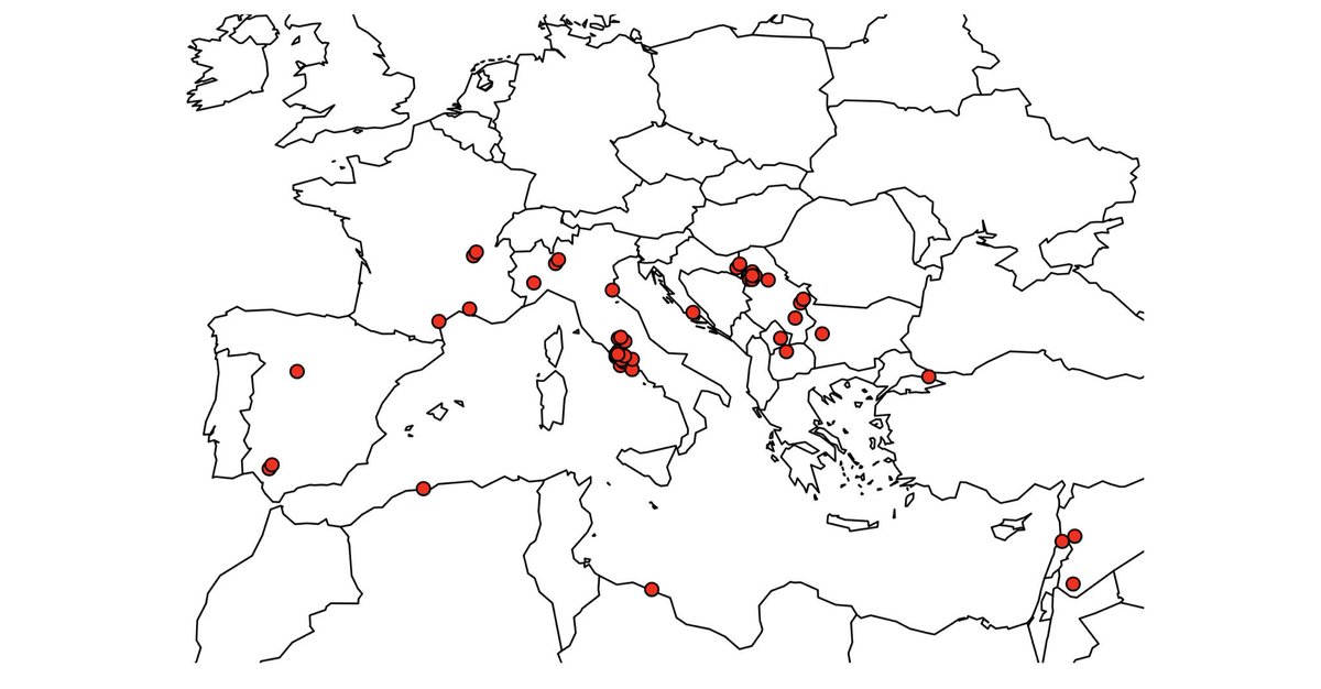 weeklymap's tweet photo. Thanks to Dallas for creating last week’s map, which showed the birthplaces of Roman emperors. As Dallas noted in his write-up, the map shows that emperors were born throughout the empire—but even so, a majority were born in Rome. | https://t.co/9i3XUCv8nx https://t.co/pG745uoRHj