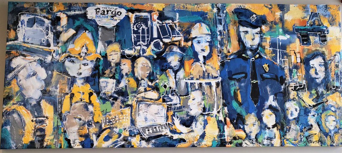 Randy Lathrop
'Fargo's Finest'
Acrylic.Latex.Enamel on Canvas
On display <a href="/cityoffargo/">City of Fargo</a> City Hall. #publicart #fargoartist
randostudio.com