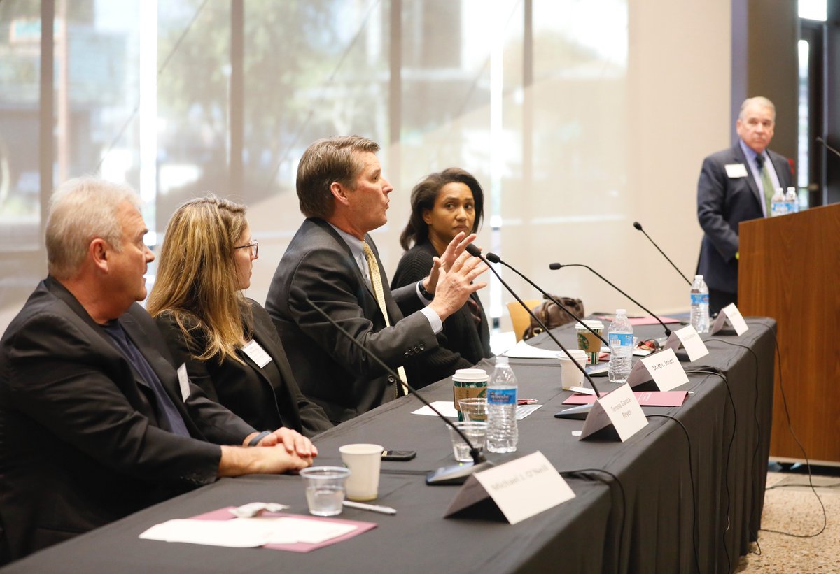 Great discussion among panelists Michael O'Neill, Teresa Garcia-Reyes, Scott Jones, @SashaCarbone and moderator Mark Nadeau on the "Corporate Counsel's Take" at the Schiefelbein Global Dispute Resolution Conference. <a href="/ASUCollegeOfLaw/">Sandra Day O’Connor College of Law at ASU</a> #arbitration #mediation