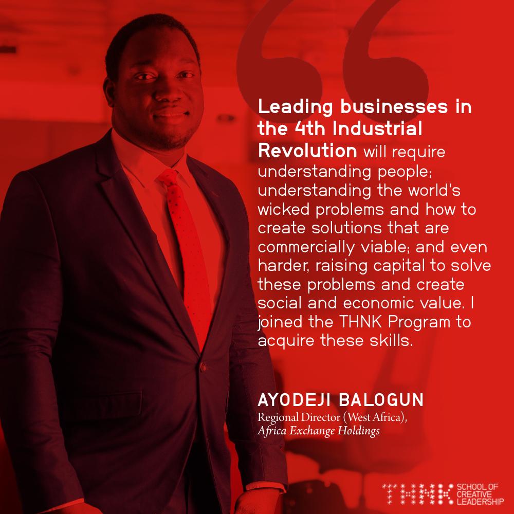 THNKschool's tweet image. Meet @ayodejiobalogun, a commodity trader who is joining THNK to gain the skills needed to lead in the 21st century. Welcome to #Class15, Ayodeji!

#creativeleadership #lagos #nigeria #amsterdam #leadership #LeadershipDevelopment #finance #futureofwork