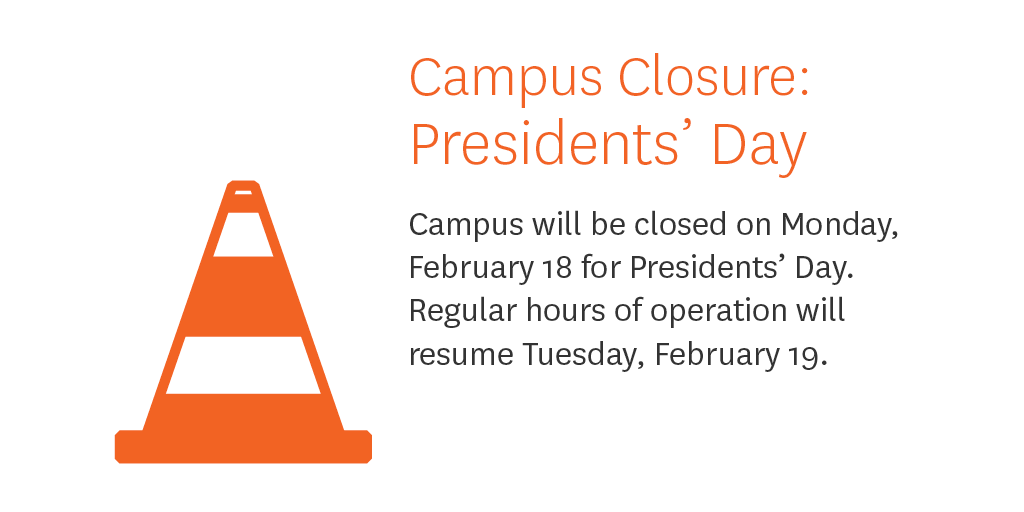 ASCJTechOps's tweet image. Campus will be closed on Monday, February 18 for Presidents’ Day. #ascj